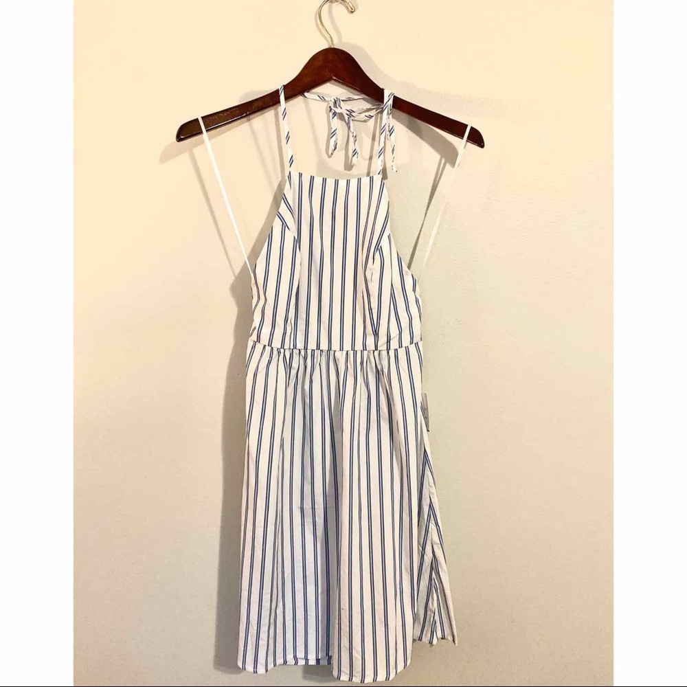 Striped backless dress